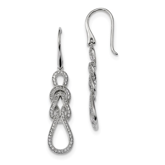 Sterling Silver & Zirconia Brilliant Embers Love Knot Earrings Sterling Silver & Zirconia Brilliant Embers Love Knot Earrings